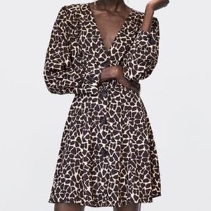 Zara animal print mini dress, Sz XS